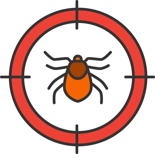 Bug Insect Mite Icon Filled Outline Style — Stock Vector