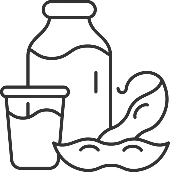 Вегетарианская Икона Соевого Молока — стоковый вектор