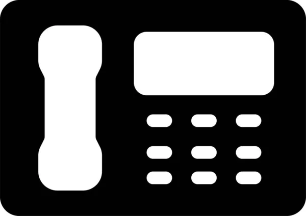 Communication Appel Icône Contact Dans Style Solide — Image vectorielle