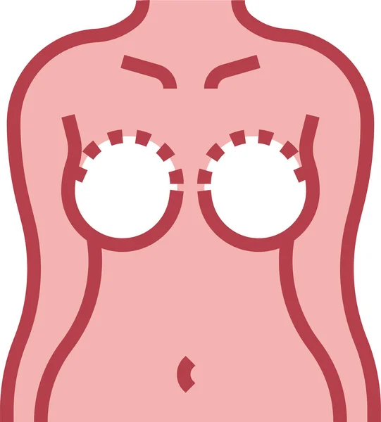Bröstmammoplastik Mammografi Ikon — Stock vektor
