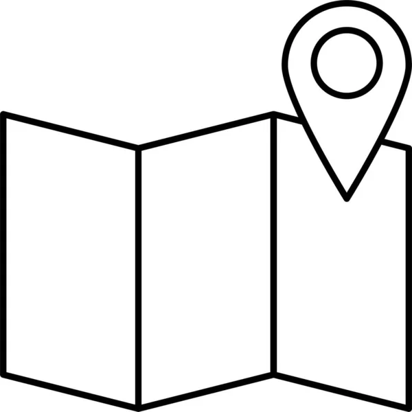 Kaart Locatie Wijzer Pictogram — Stockvector