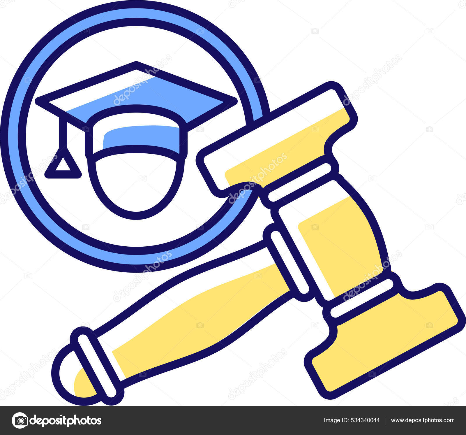 Law Degree Legal Qualification Student Government Icon Stock Vector