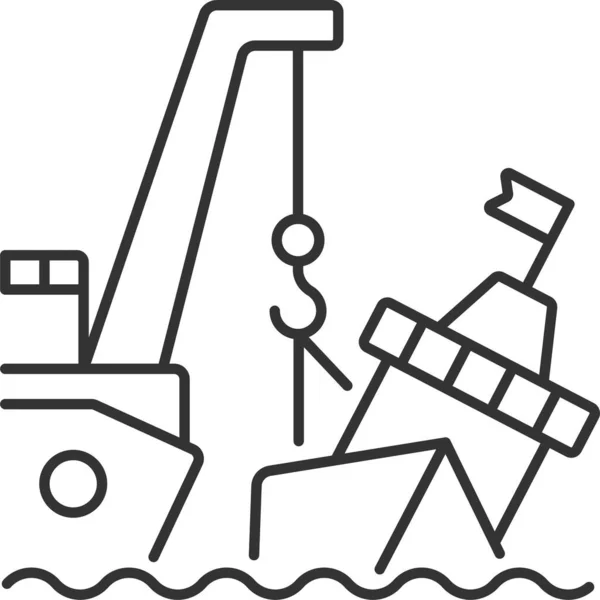 Значок Спасательной Лодки Инцидента Наброске — стоковый вектор