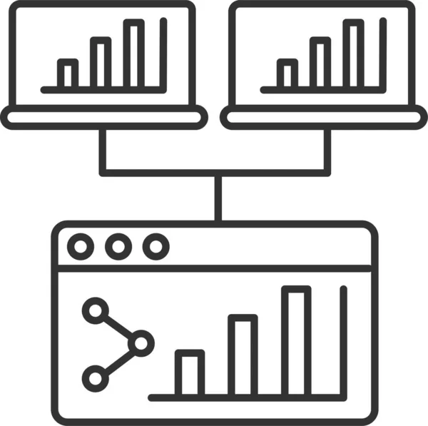 Icono Estadísticas Análisis Datos Presentación Online — Vector de stock