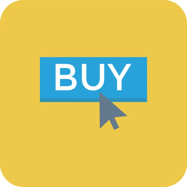 Buy Cart Click Icon Flat Style — Stock Vector