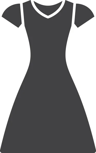 Икона Одежды Красоты Платье Твердом Стиле — стоковый вектор