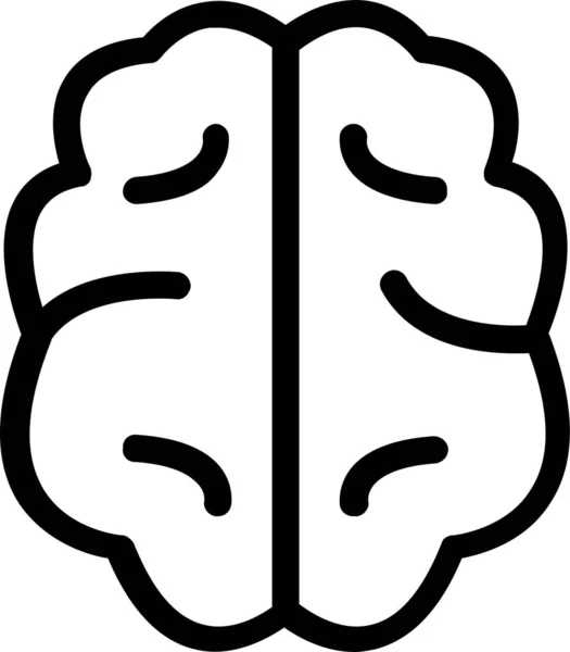 Tête Cerveau Icône Humaine Dans Style Contour — Image vectorielle