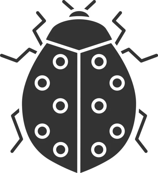 Beetle Bug Coccinellidae Icon Solid Style — Stock Vector