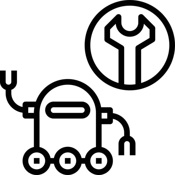 Ikona Maszyny Komputerowej Stylu Zarysu — Wektor stockowy