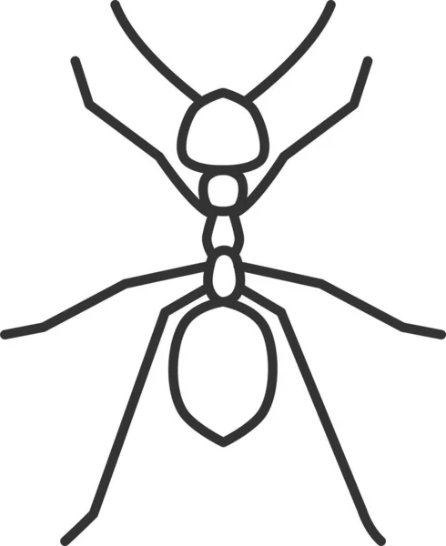 Icono Insecto Hormiga Animal Estilo Esquema — Vector de stock