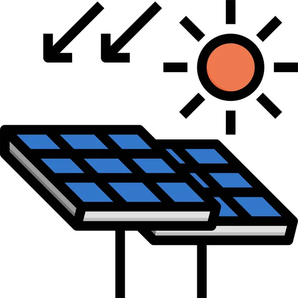 Ikona Energii Słonecznej Odnawialnej — Wektor stockowy