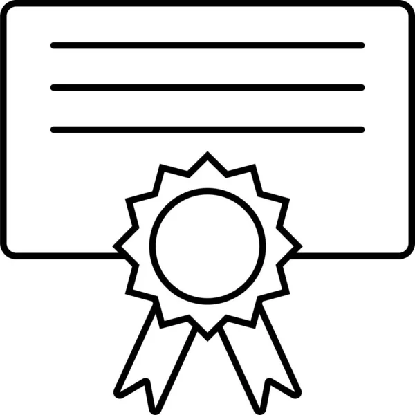 Значок Сертификата Достижения Стиле Наброска — стоковый вектор