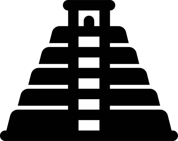 Maya Piramis Mexikói Ikon — Stock Vector
