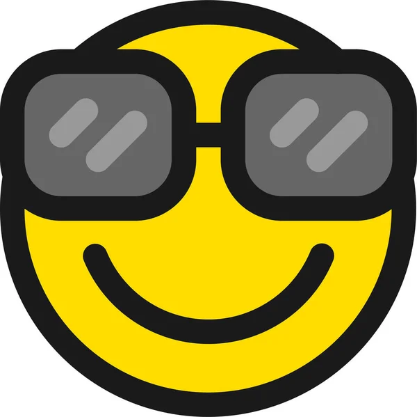 Okulary Uśmiech Dumny Ikona Stylu Wypełnione Zarys — Wektor stockowy