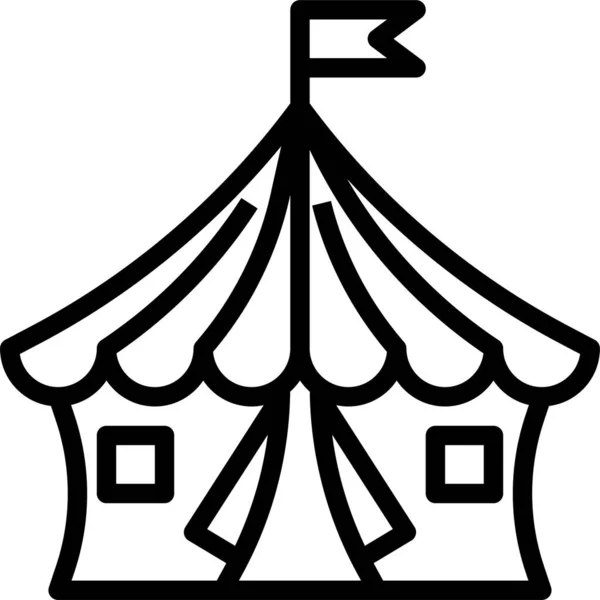 Икона Строительства Цирка Стиле Наброска — стоковый вектор