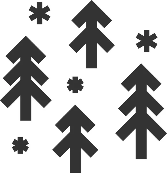 Bosque Icono Pino Estilo Esquema — Vector de stock