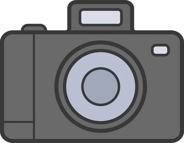 Cam Câmera Digicam Ícone Estilo Esboço Preenchido —  Vetores de Stock