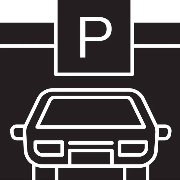 Auto Garage Teken Pictogram Solide Stijl — Stockvector