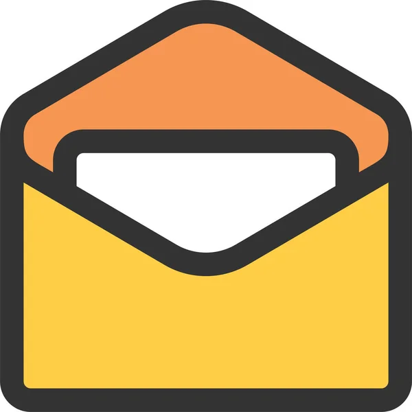 Ikona Otevření Mailu Vyplněnými Osnovami — Stockový vektor