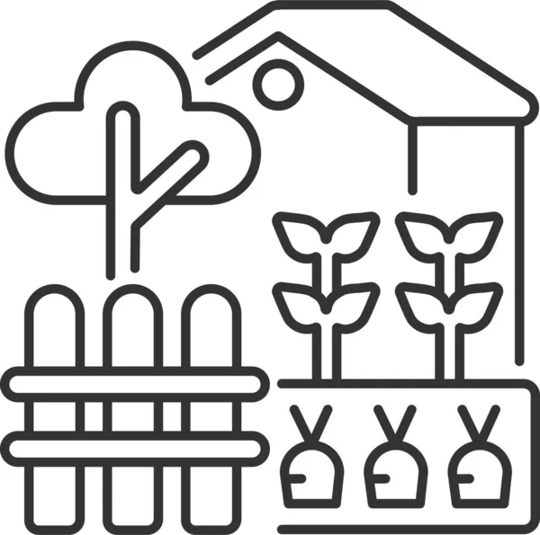 Urban Farming Backyard Garden Icon — Stock Vector