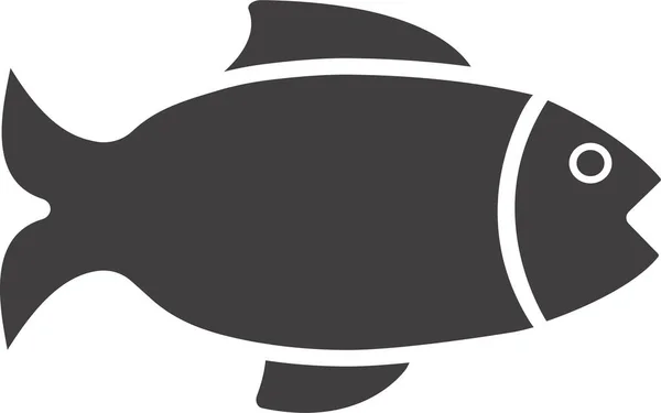 Ícone Salmão Pesca Peixe Estilo Sólido — Vetor de Stock
