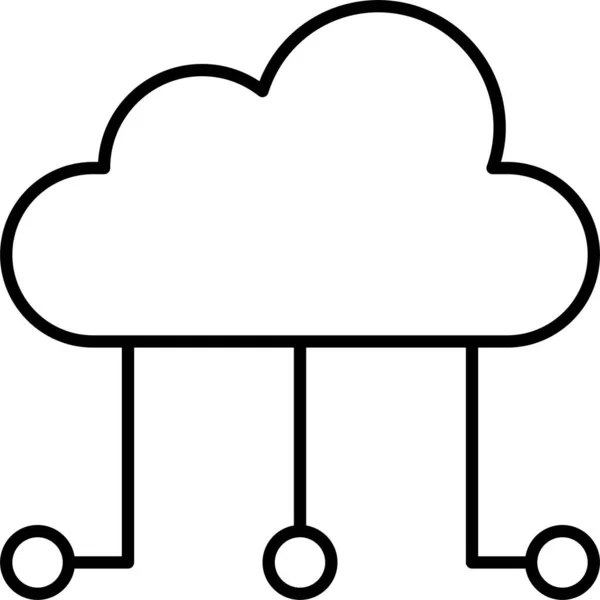 Ícone Banco Dados Conexão Nuvem Estilo Outline — Vetor de Stock