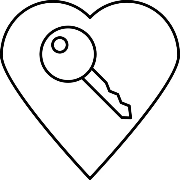 Coeur Clé Comme Icône Dans Catégorie Amour Romance — Image vectorielle