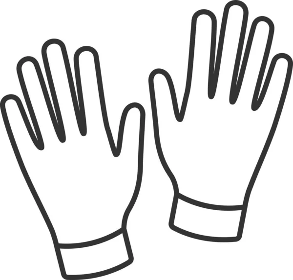 Rękawiczki Rękawiczki Ikona Dłoni Stylu Konturu — Wektor stockowy