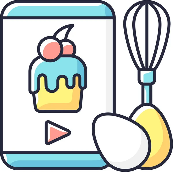 Videography Cooking Video Icon — Stock Vector