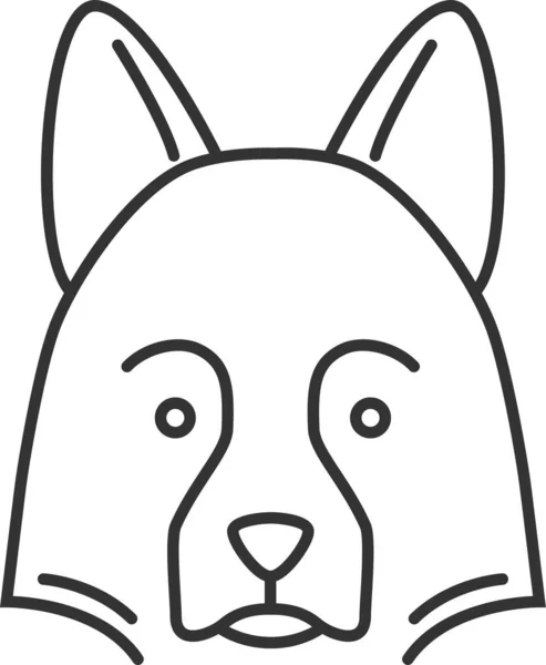 Collie Dog Pet Icon Outline Style — 图库矢量图片