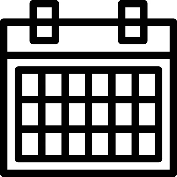 Appuntamento Calendario Data Icona Stile Contorno — Vettoriale Stock