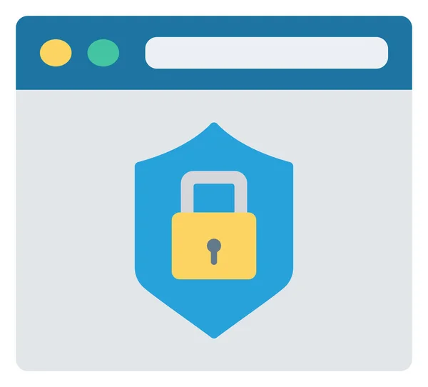 Protección Icono Seguridad Seguridad Estilo Plano — Archivo Imágenes Vectoriales