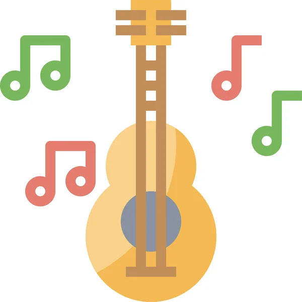 Икона Гитарных Инструментов Плоском Стиле — стоковый вектор