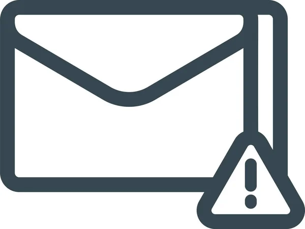 Gevaarlijk Mail Icoon Grote Lijnen — Stockvector