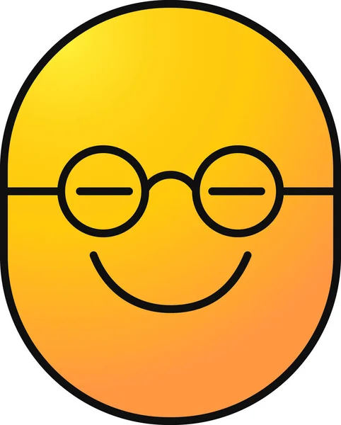 Brillantes Cleveres Emoji Symbol Stil Gefüllter Umrisse — Stockvektor