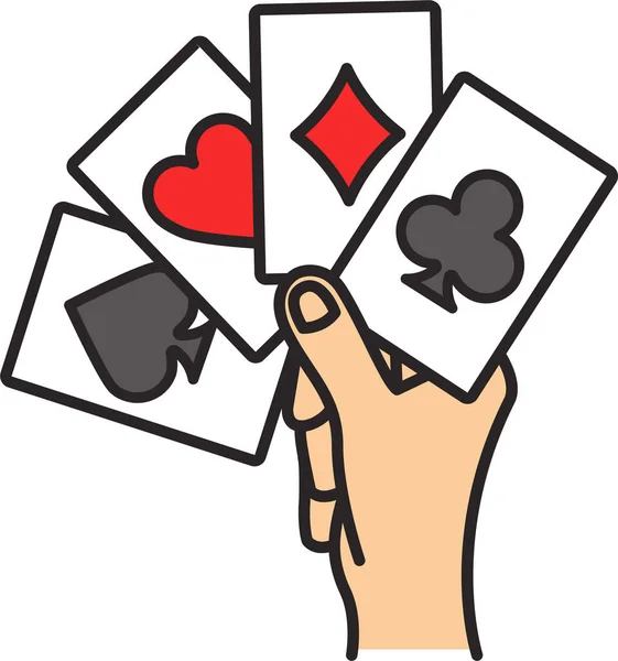Ícone Casino Cartão Ace Estilo Esboço Preenchido —  Vetores de Stock
