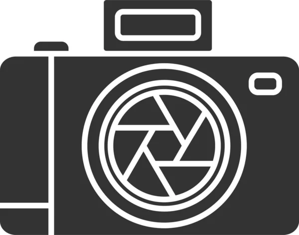 Camera Digicam Pictogramă Digitală Stil Solid — Vector de stoc