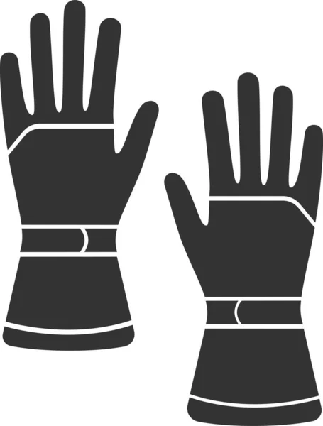 Guantes Guante Icono Ropa Mano Estilo Sólido — Vector de stock