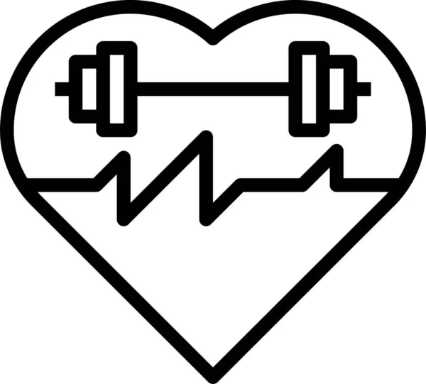 Cardiograma Electrocardiograma Icono Salud Estilo Esquema — Vector de stock