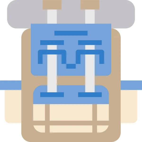 Mochila Bolsa Camping Icono Estilo Plano — Vector de stock