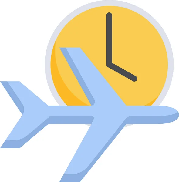 Avión Tiempo Vuelo Icono — Vector de stock