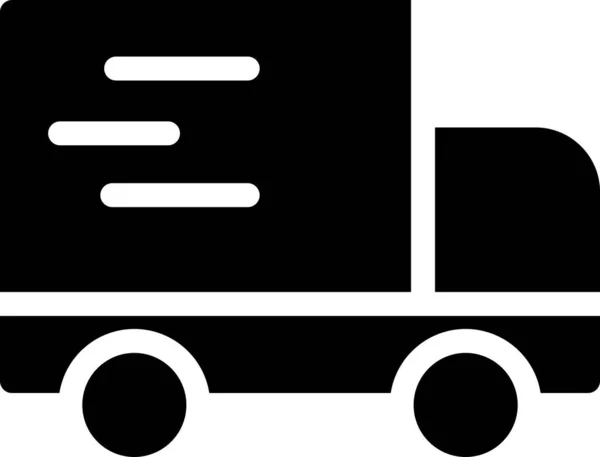 Ikon Perjalanan Lorry Transport Dalam Gaya Padat - Stok Vektor