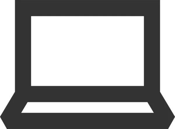 Computer Laptop Display Symbol Umrissstil — Stockvektor