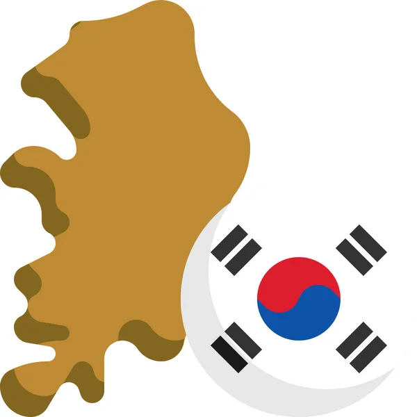 Dél Korea Jelző Ikon — Stock Vector