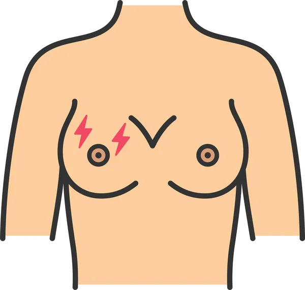 Breast Breast Ache Breast Pain Icon Filled Outline Style — Stock Vector