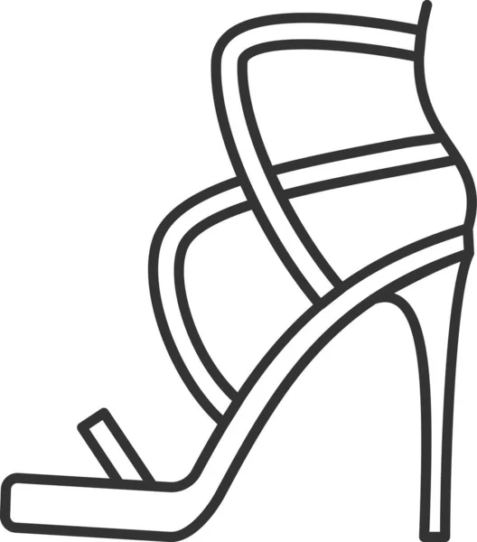 Icône Chaussures Mode Beauté Dans Style Contour — Image vectorielle