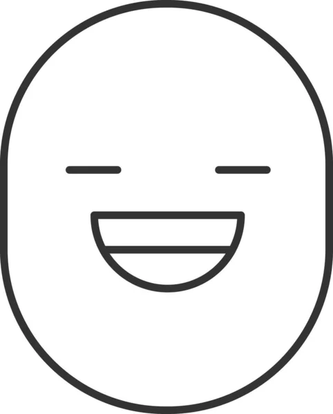 Cheerful Emoji Emoticon Icon Outline Style — Stock Vector