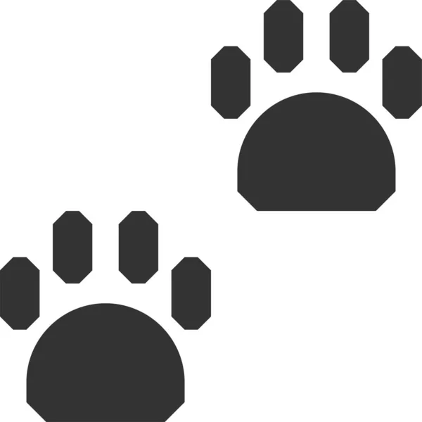 Ikona Zvířecího Medvěda Pevném Stylu — Stockový vektor