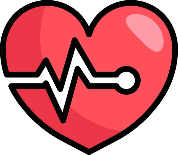 Ikona Pulsní Elektrokardiogramové Zdravotní Péče — Stockový vektor