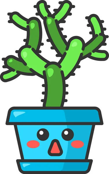 Kaktus Postać Cholla Ikona Stylu Wypełnione Zarys — Wektor stockowy